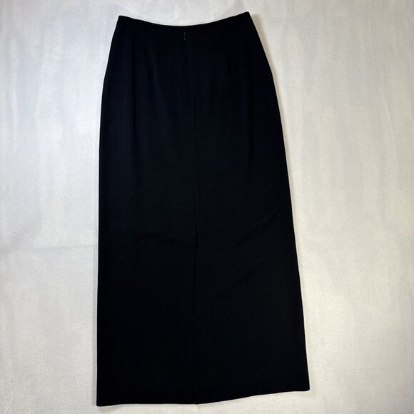 Sara Sturgeon Black Wool Lined Long Skirt Size3 Lined Career Office Classic - Picture 3 of 9